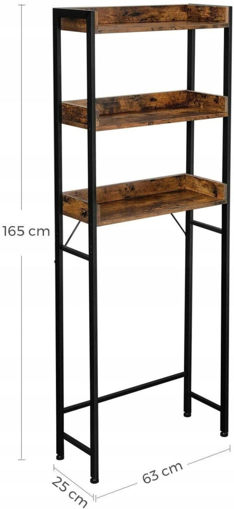 SCAFFALE MOBILE DA BAGNO SOPRA IL WC LAVATRICE LOFT INDUSTRIALE SCAFFALI 165 CM
