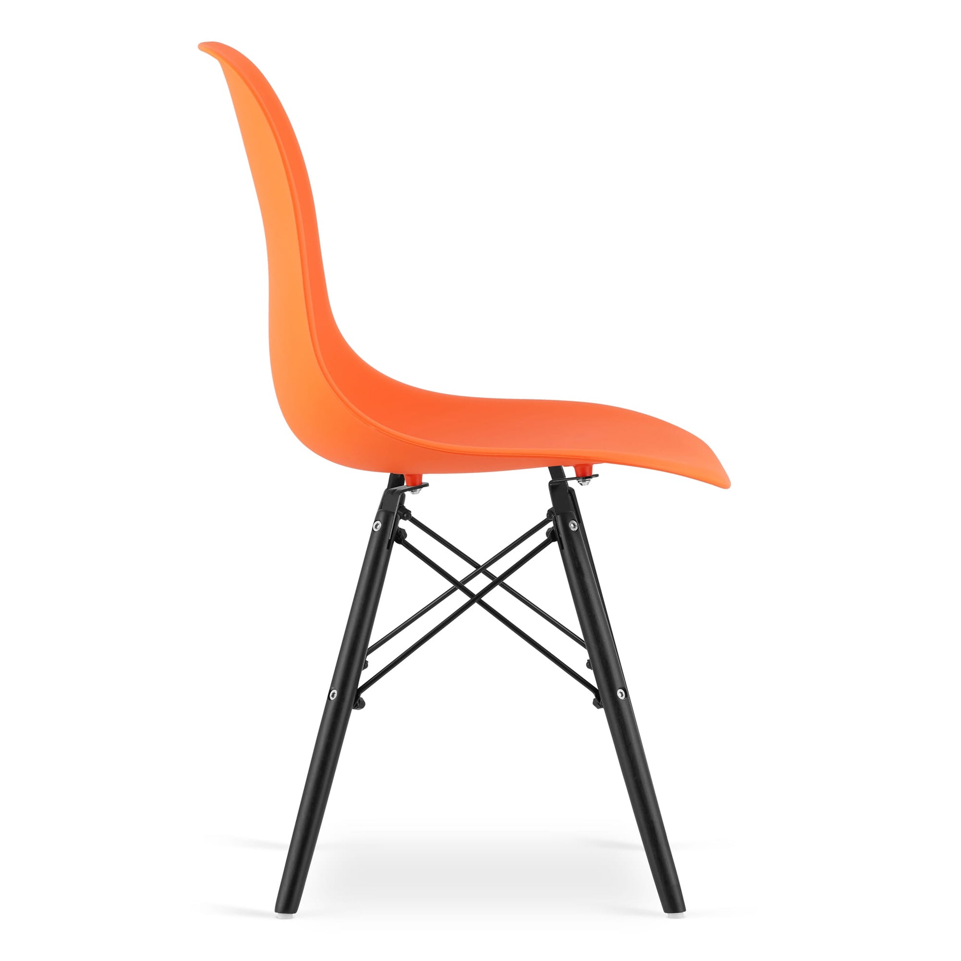 Sedia ergonomica Valora OSAKA con gambe arancioni e nere per soggiorno x3