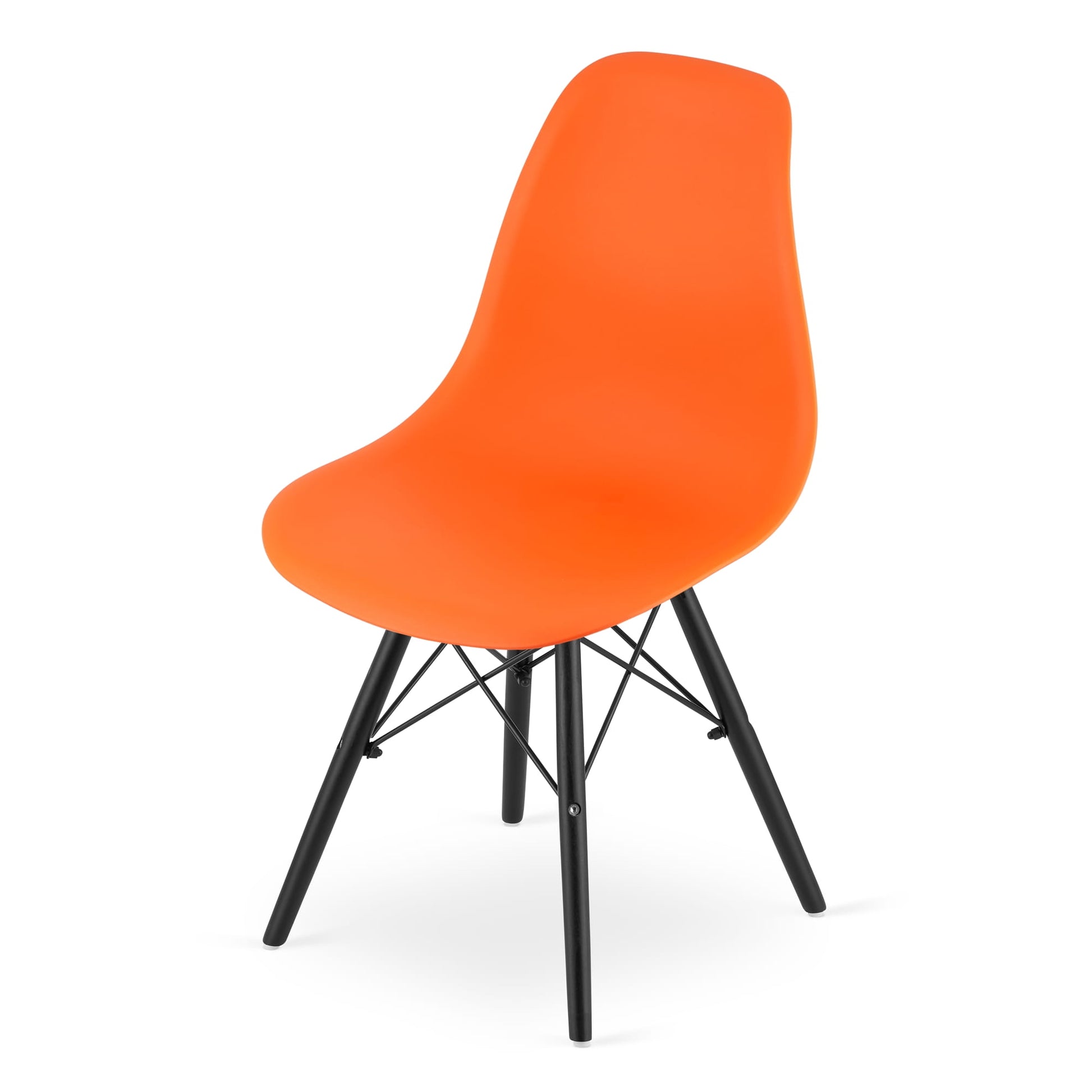 Sedia ergonomica Valora OSAKA con gambe arancioni e nere per soggiorno x3