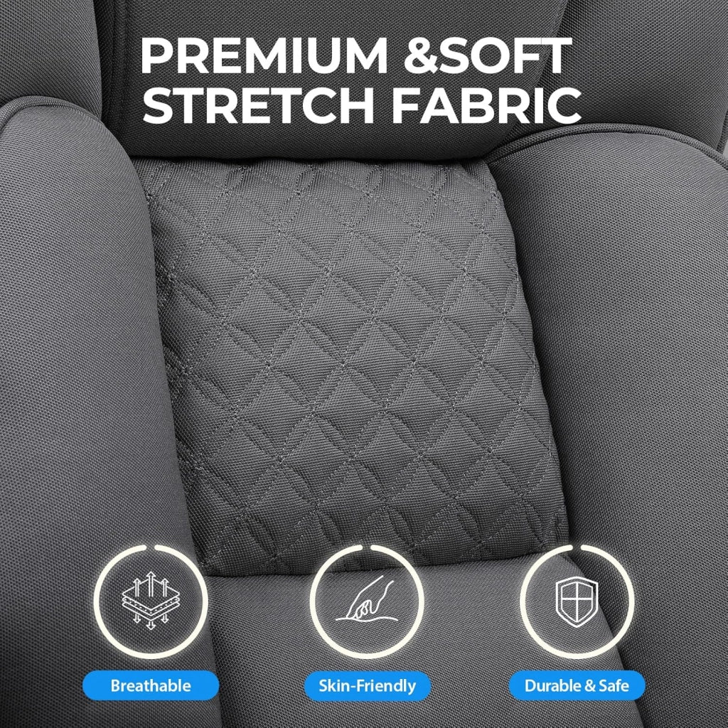Sedia da gaming, ampia sedia da ufficio in tessuto di alta qualità, ergonomica, sedia da scrivania regolabile e girevole con poggiapiedi, 180 kg, grigio