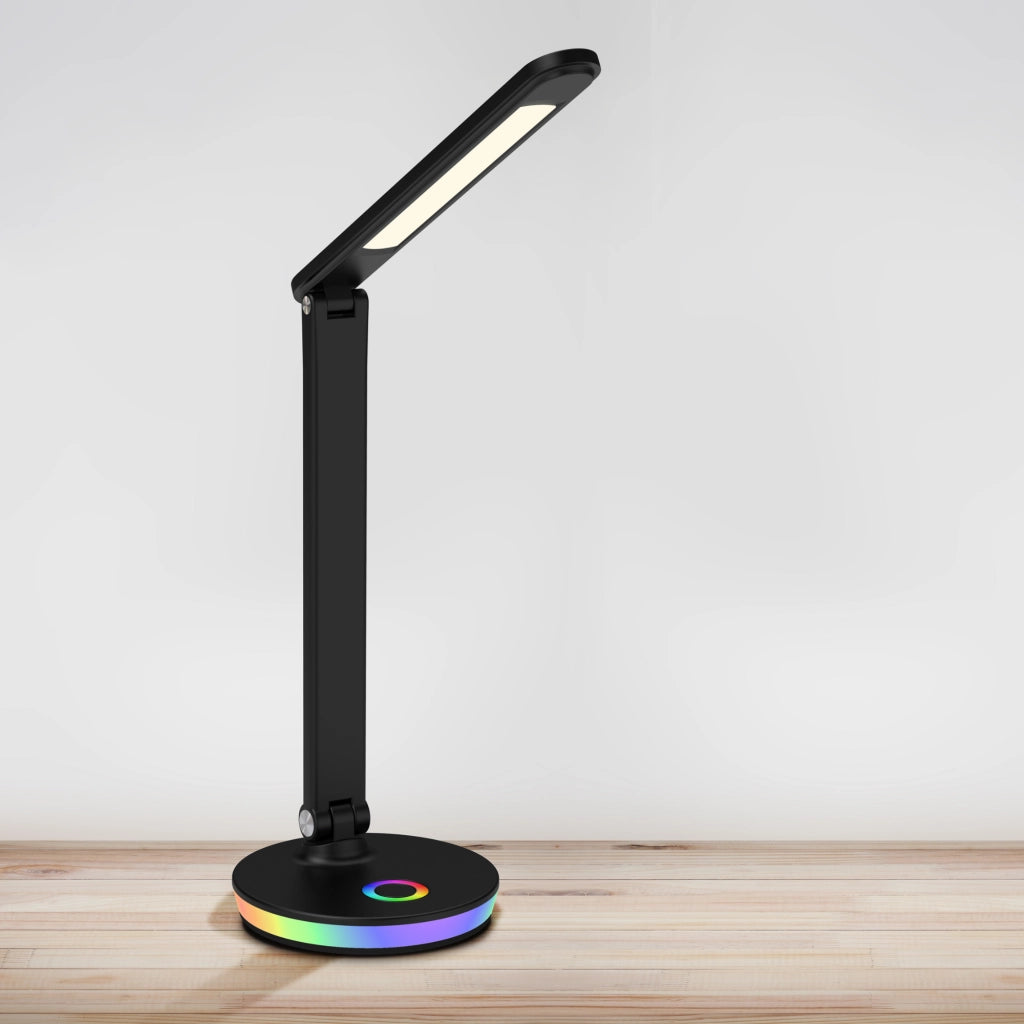 Lampada da scrivania LED nera 4000K RGB dimmer USB Polux