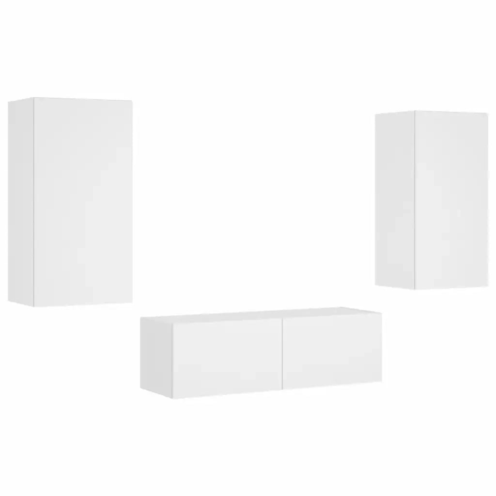 Mobili TV a Muro 3pz con Luci LED Bianchi 3216874