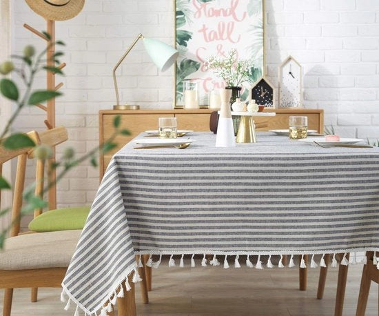 Asciugamano per tavolo impermeabile - 140 x 180 cm - Cotonato/Lineno - Esterno/Giardino - Resistente/Duraturo - Ideale per feste - Tavolino asciugamano