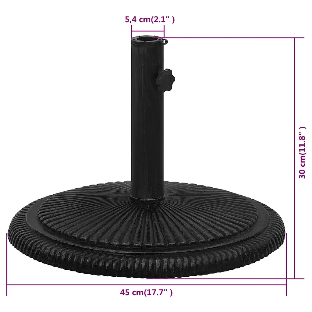 Base per Ombrellone Nera 45x45x30 cm in Ghisa CFW1554623