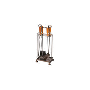 Set attrezzature camino Totem 4 pz – paletta, scopino, pinza e porta utensili