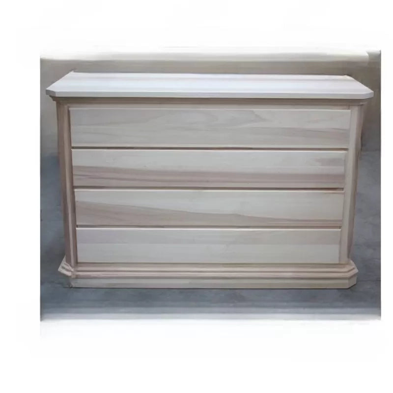 cassettiera classica 4 cassetti legno grezzo 150x57x97 (417) - Mobili 2G