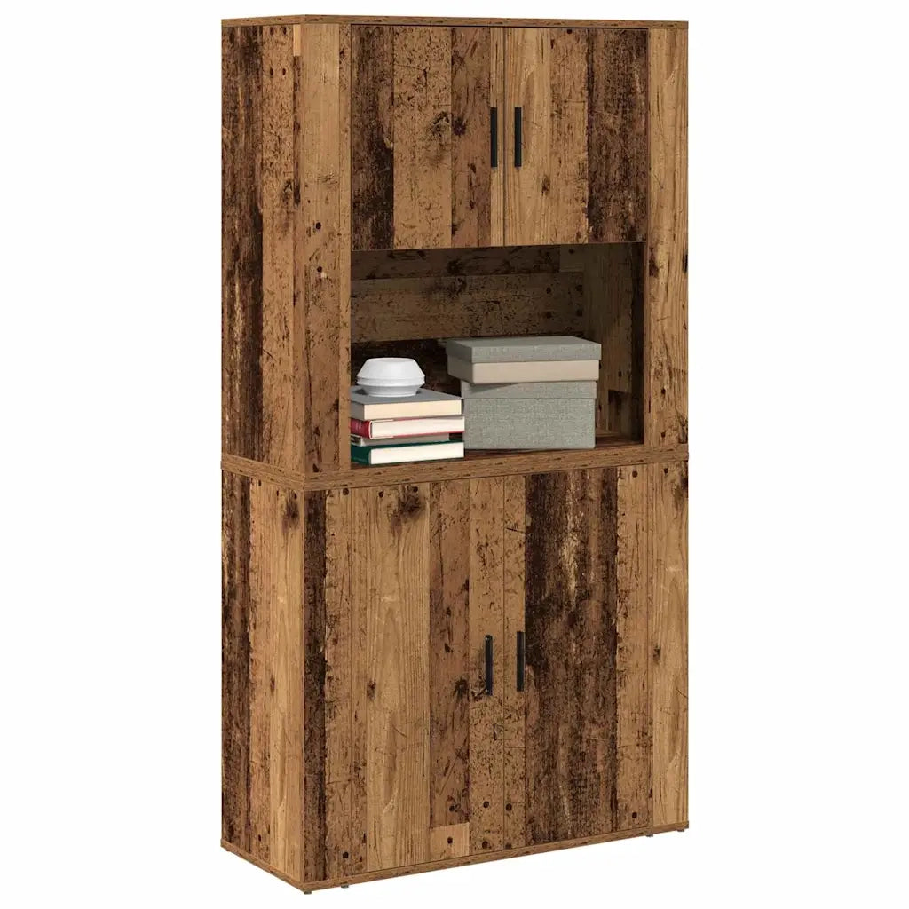 Credenza | Madia | Buffet da pranzo | Armadio da pranzo Legno vecchio 80 x 33 x 150 cm Legno multistrato