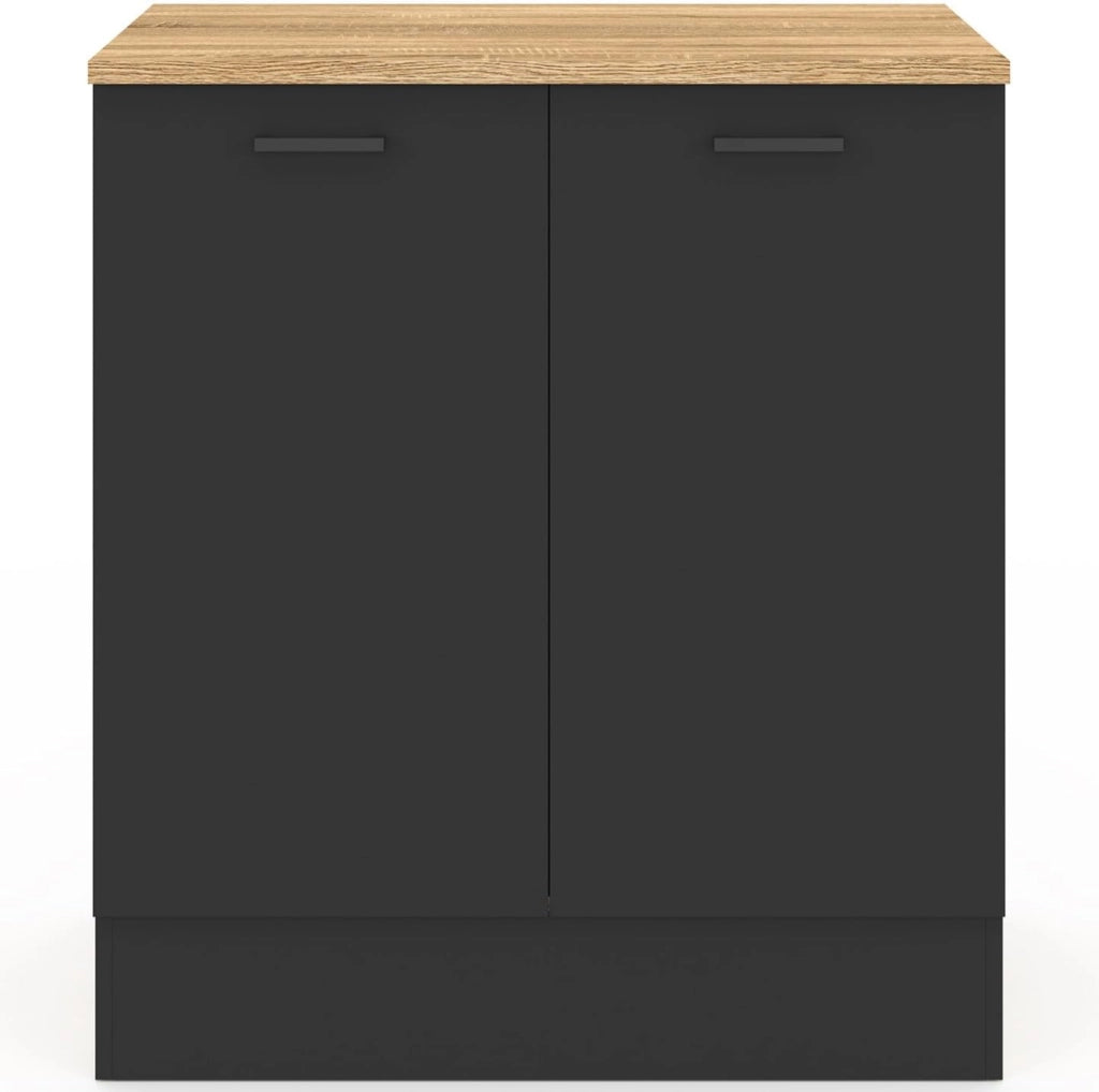 Base cucina 80 cm STIL Mobile a 2 ante in legno e nero
