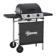 Easycomfort Barbecue a Gas con Coperchio, Bruciatori da 5.6kW, BBQ e Ruote, 104x49x99cm
