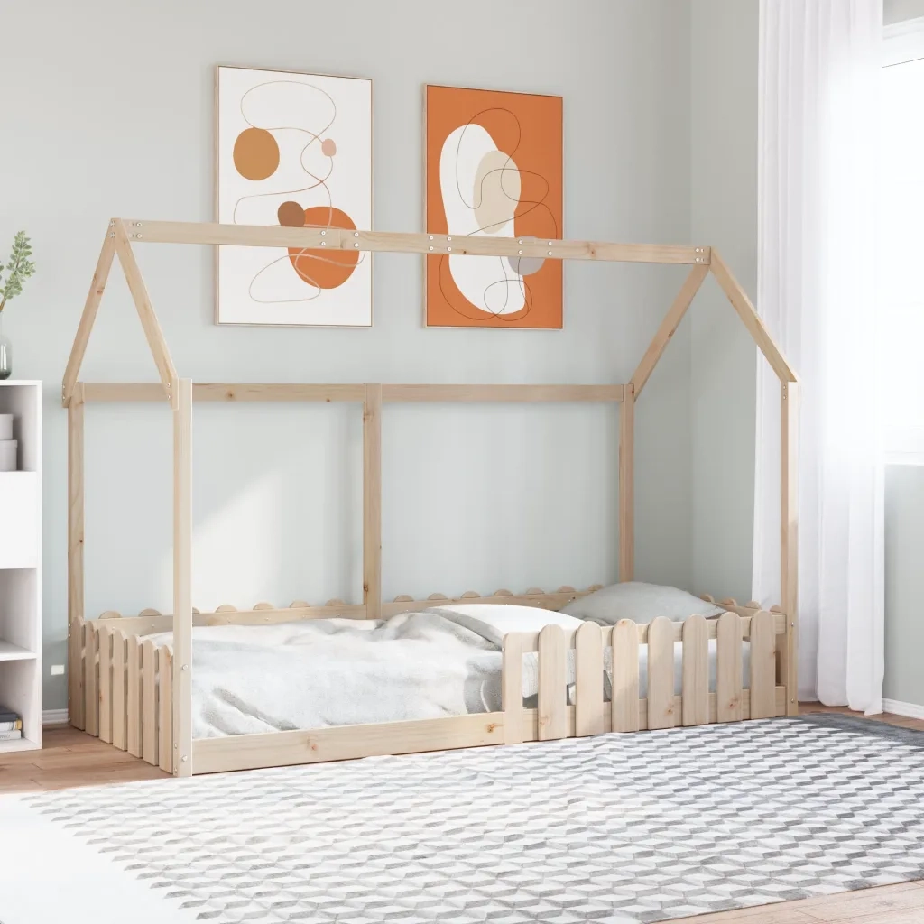 Giroletto Casetta per Bambini 90x200 cm Legno Massello di Pino 850686
