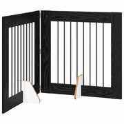 Cancello per cani con supporti 2 pz Rovere Nero 80 x 80 cm CFW9024312