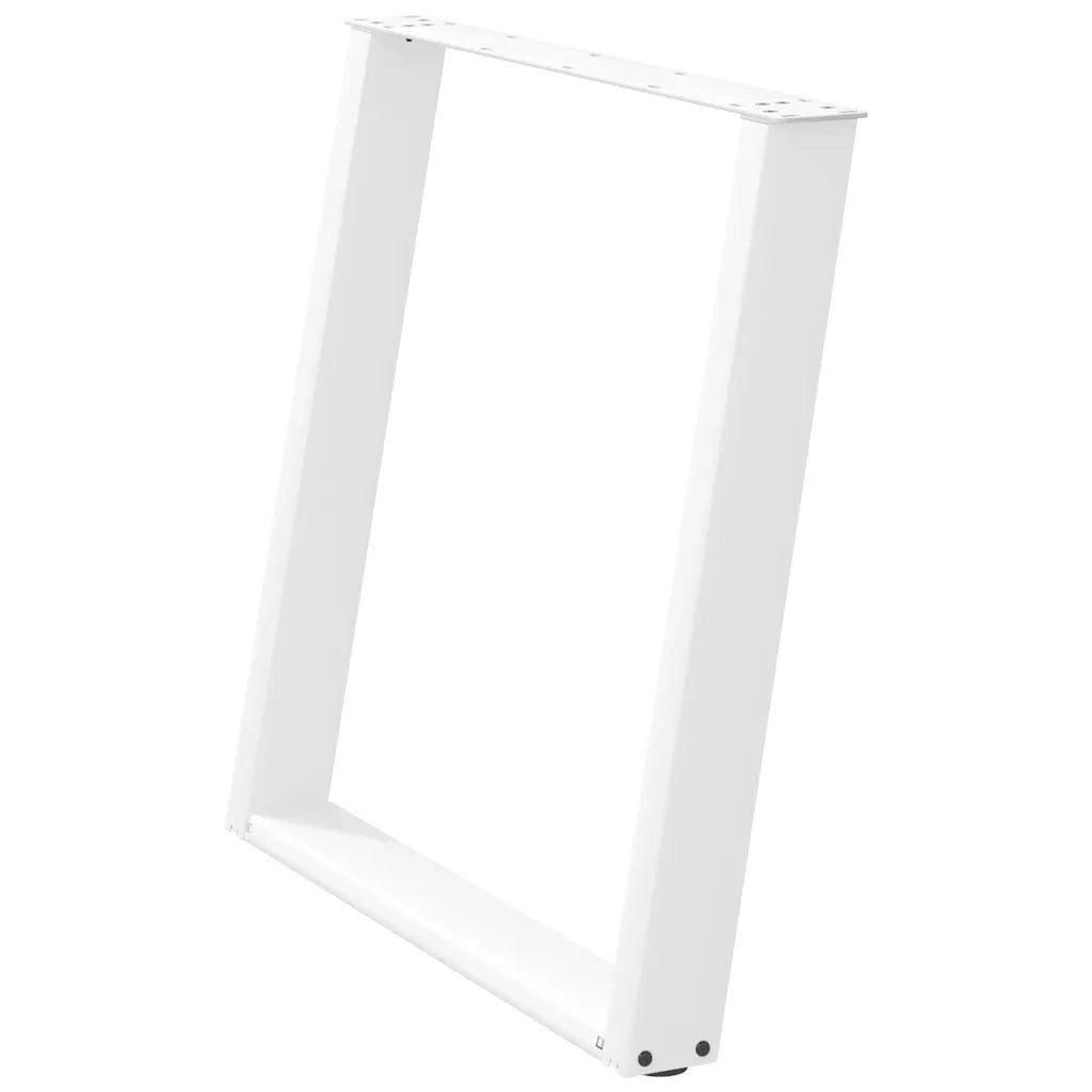 Gambe per tavolo da pranzo a forma di U 2 pz bianche 70x(72-73) cm in acciaio 4012793