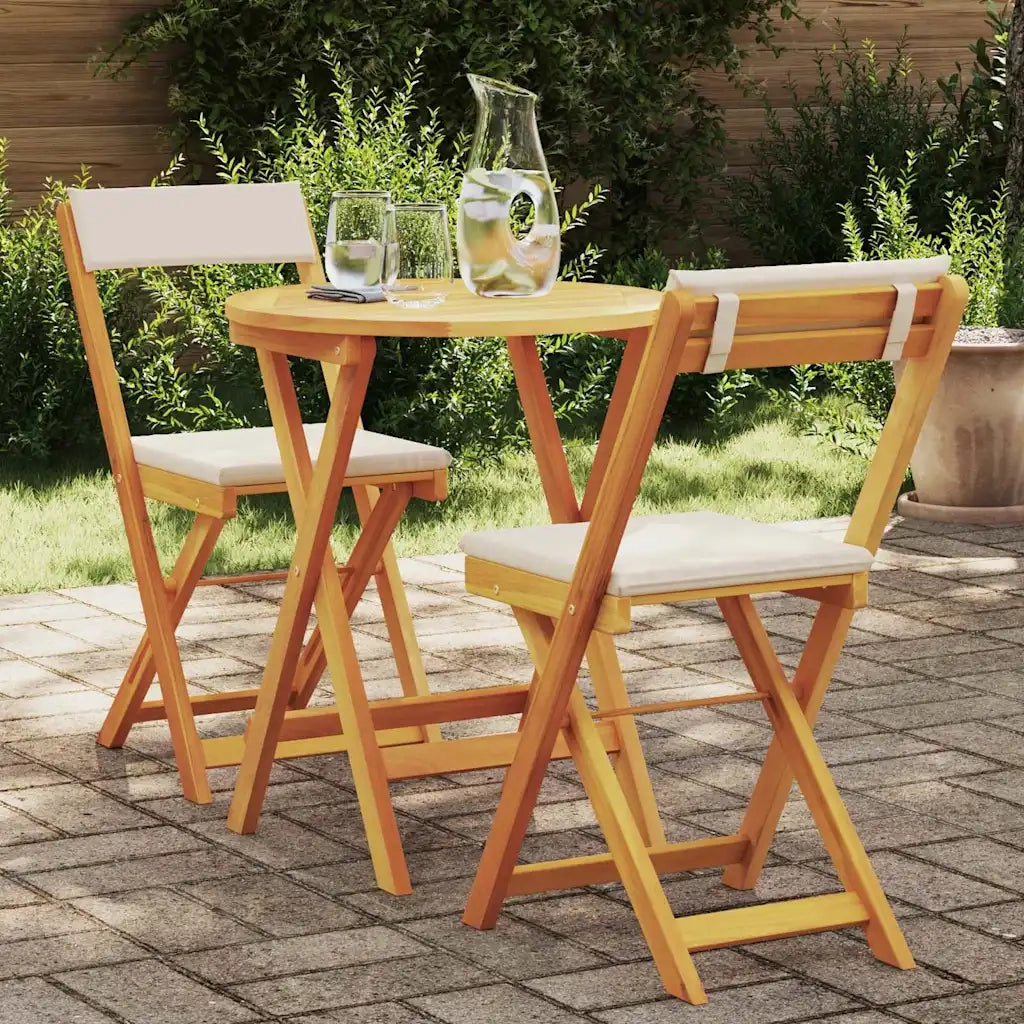 Set da Pranzo per Giardino con cuscino 3 pcs Olio Naturale 4105501