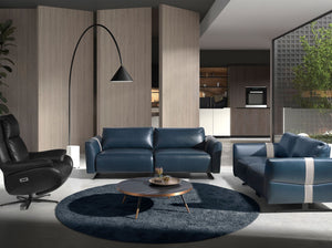 Tavolino rotondo in marmo porcellanato e acciaio nero