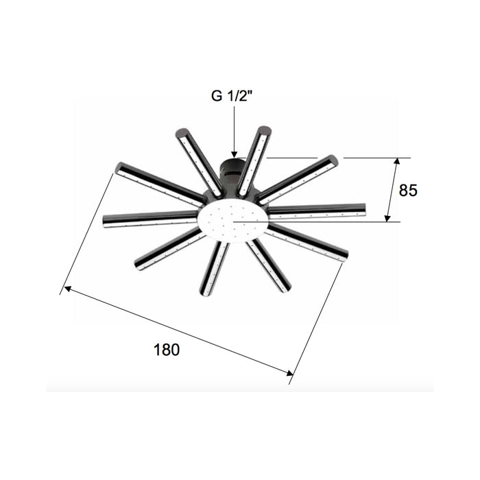 Soffione a pioggia sun 114 getti