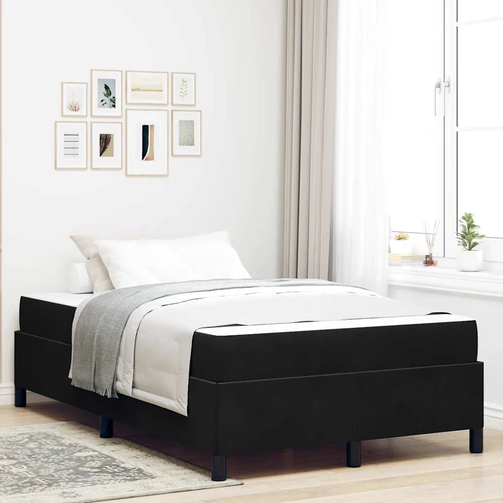 vidaXL Struttura del letto Nero e Bianco 120 x 190 cm Velluto