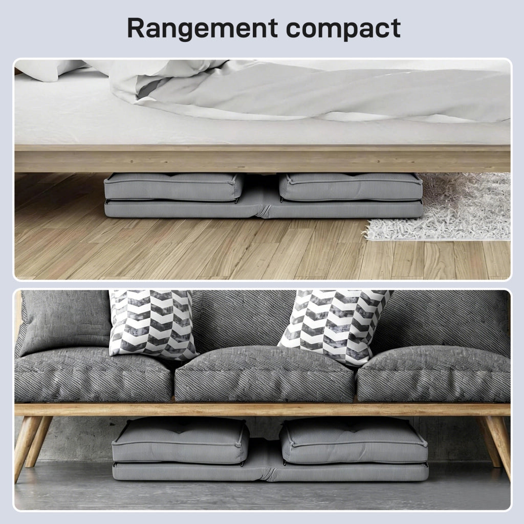 Poltrona reclinabile pieghevole in velluto ¨C zephmum ¨C grigio 59x230x15