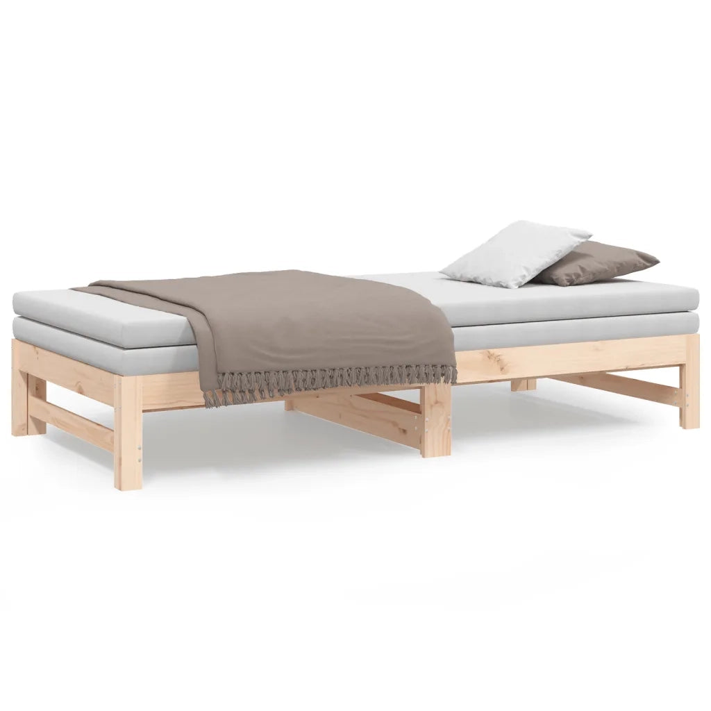 Dormeuse Estraibile 2x(75x190) cm Legno Massello di Pino 823419