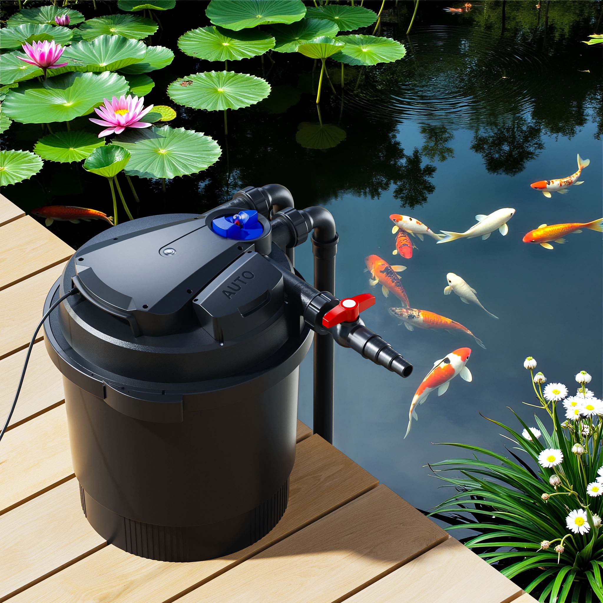 CPA-20000 Filtro a pressione per laghetto con UVC da 36 W Per laghetti fino a 40.000 litri