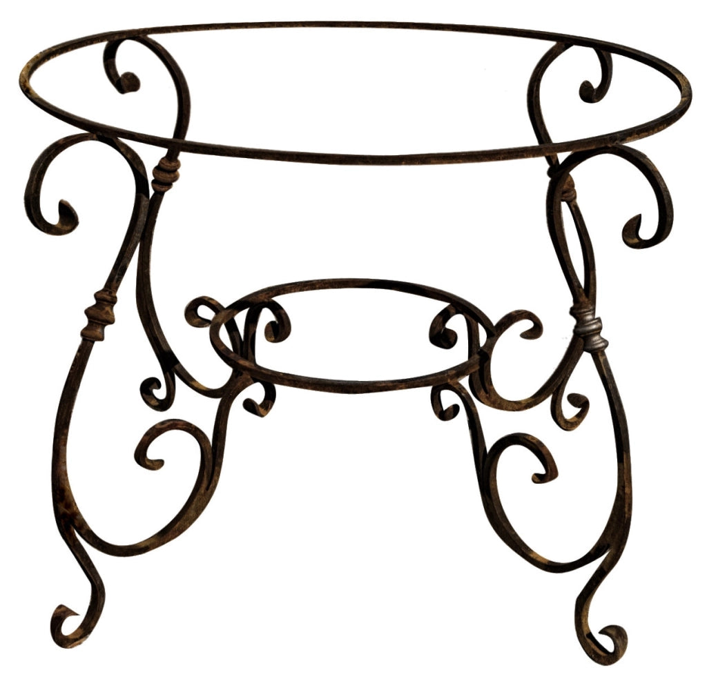 Biscottini Base tavolo in ferro pieno rotonda L107xPR107xH74 cm. forgiato mano trattato,