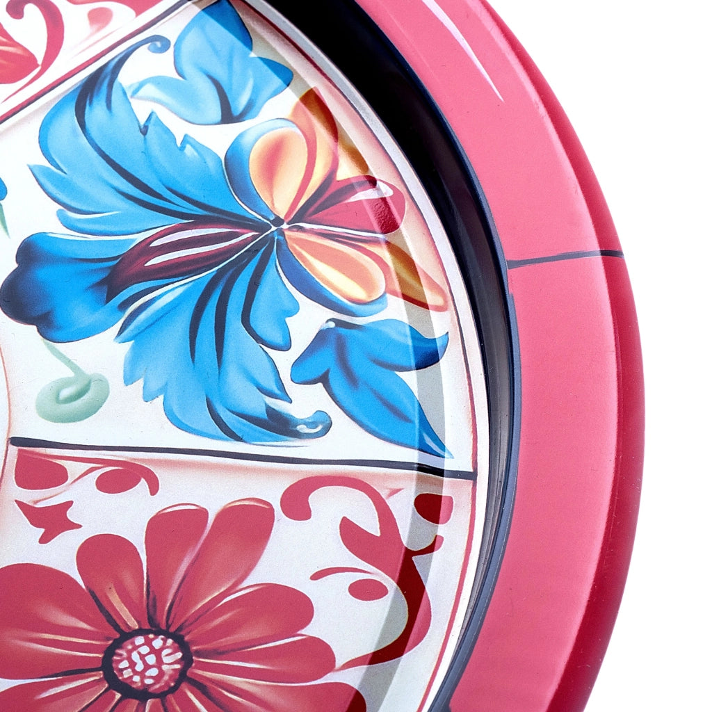 Vassoio decorativo rotondo KADAX con mosaico in metallo, grande 32,5 cm