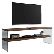 Mobile porta TV Italia, Credenza da soggiorno, Armadio basso per TV, Base parete attrezzata, 120x35h45 cm, Noce Scuro