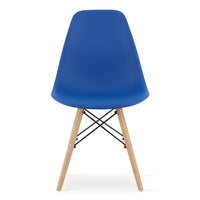 Sedia Valora OSAKA blu gambe naturali design ergonomico x3