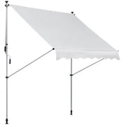 Tenda da Sole da Esterno 2x1.5m a Rullo con Manovella, Altezza e Angolazione Regolabile, Bianco