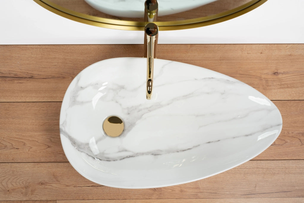 Lavabo Da Appoggio Rea Greta 65 Bianco Shiny