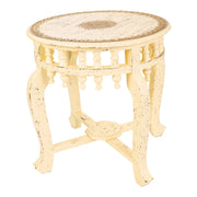 Tavolino in legno e metallo avorio 45x45x52h