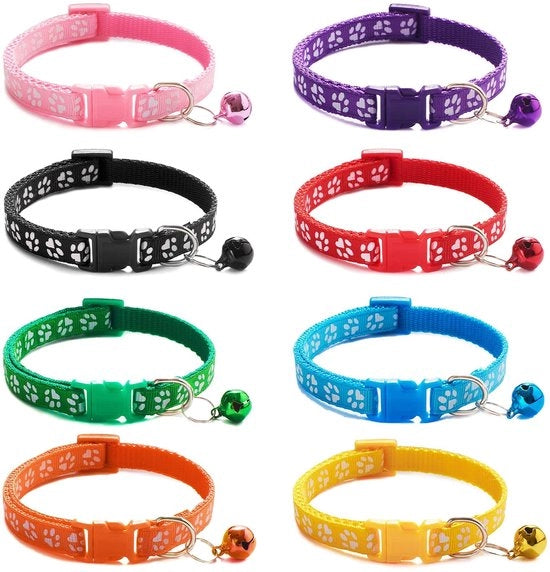 Cinturini per cane 8 pezzi - Collare regolabile - Protezione per il collo - Nylon - Cappuccio riflettente - D-ring per tag di identificazione
