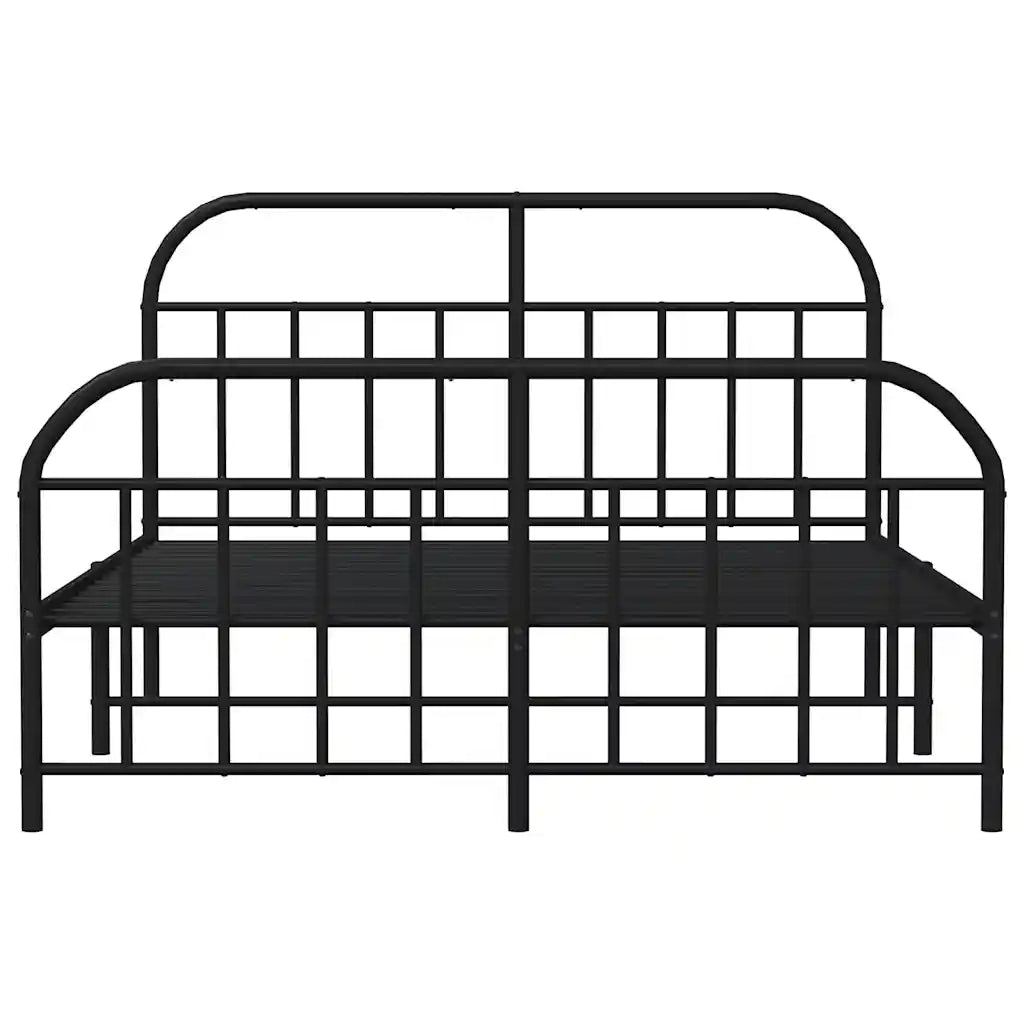Giroletto senza Materasso con Pediera-Struttura Letto in Metallo Nero 160x200 cm 390377