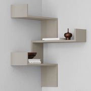 Mensola Scaffale Angolare da Parete 3 Piani Salvaspazio Sabbia 60 x 22 x 90H cm