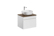 Set mobili bagno 60 cm con piano e lavabo da appoggio Smile Iconic White 60 cm