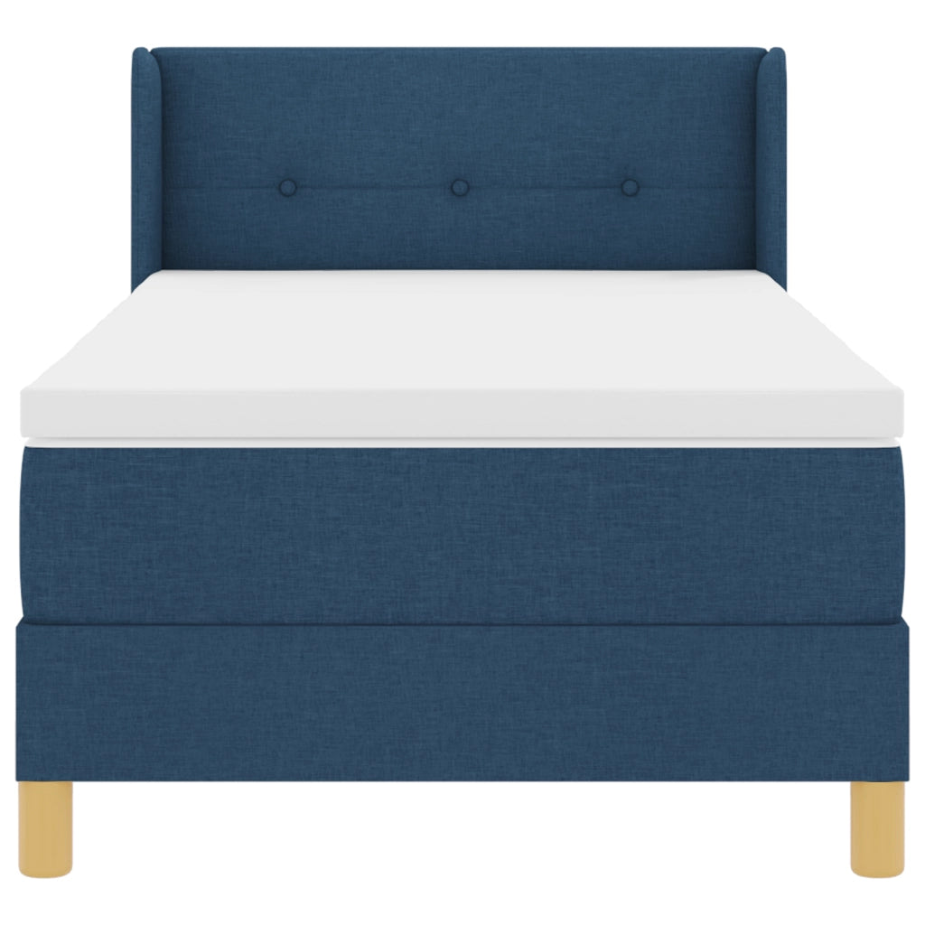 Letto Box Spring con Materasso Blu 100x200 cm Tessuto
