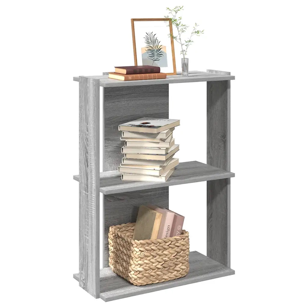 vidaXL Libreria a 3 Ripiani Grigio Sonoma 60x30x80cm Legno Multistrato