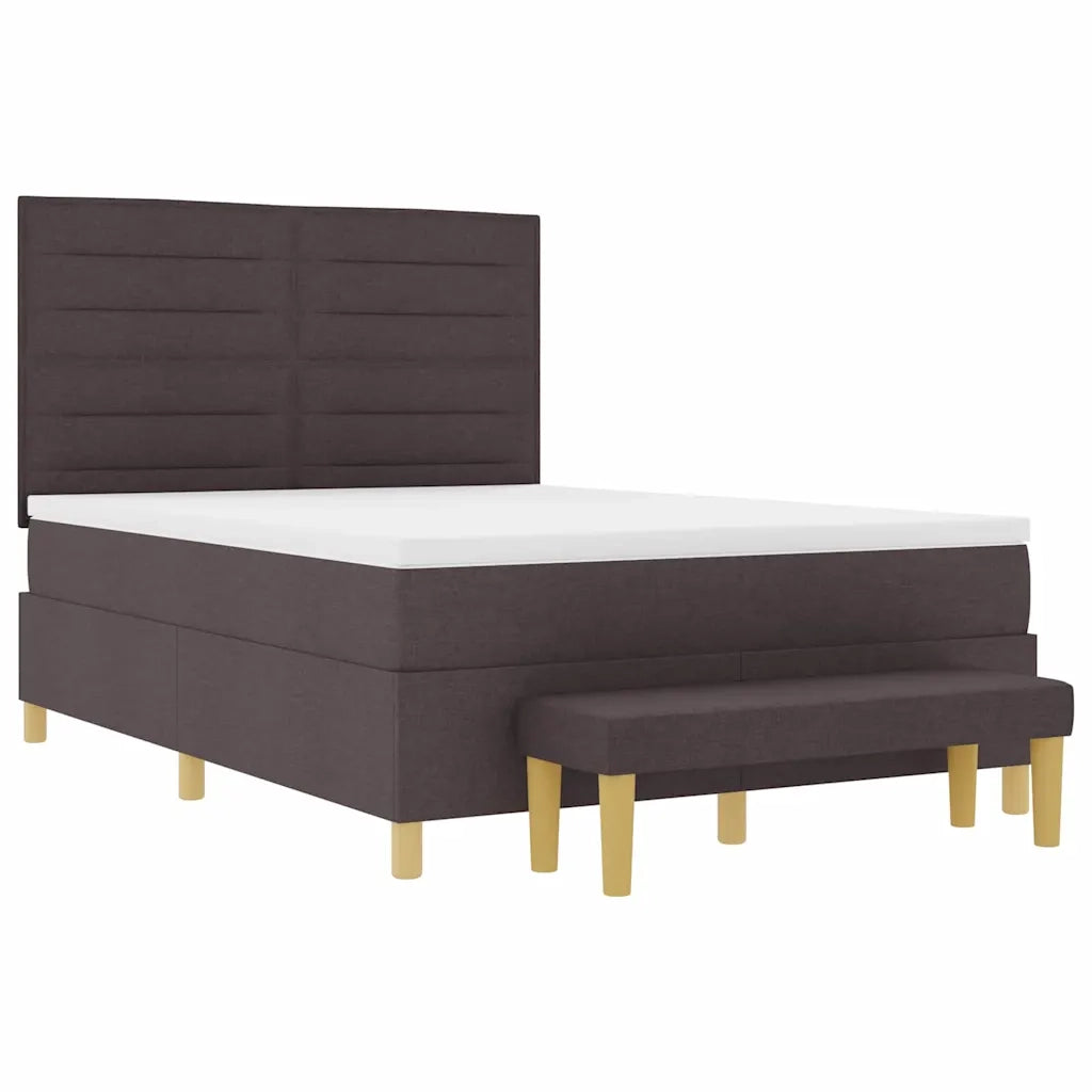 Letto a molle con testiera Marrone scuro 200 x 140 cm Tessuto 3344229