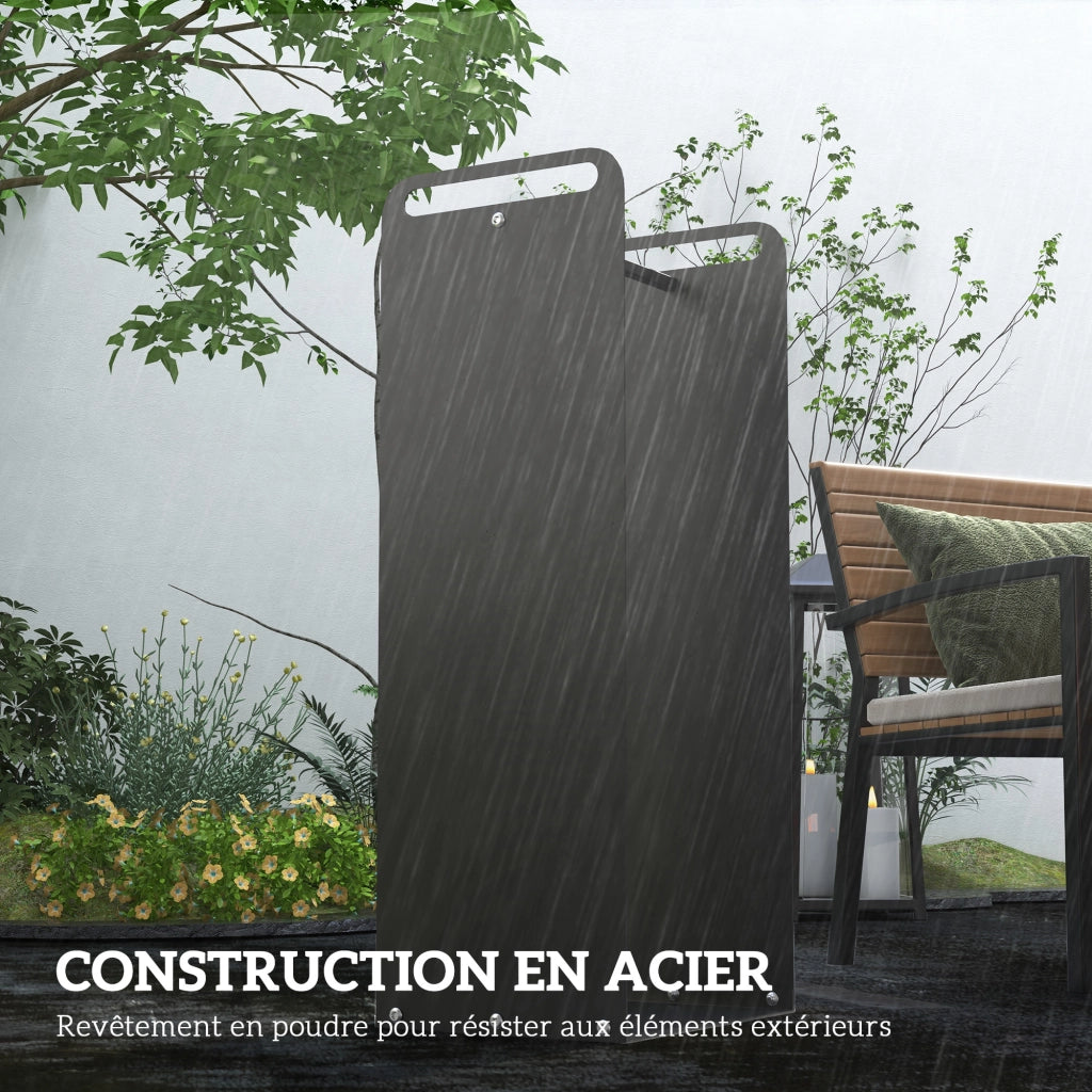 Porta Legna Interno con Maniglie ¨C Zephmum ¨C 37x30x90 cm Acciaio Nero