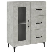 Credenza | Madia | Buffet da pranzo | Armadio da pranzo Grigio Cemento 69,5x34x90 cm in Legno Multistrato