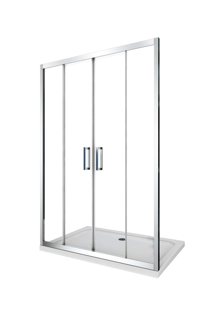 Porta Parete Doccia 210 cm 2 Ante Scorrevoli in Cristallo Trasparente 6mm H190 Four