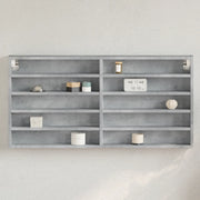 Armadietto Vetrina Grigio Cemento 100x8,5x50 cm Multistrato 847950