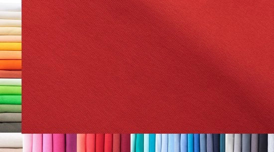 Tessuto XXL al metro | Doppio: 75 cm largo | Singolo: 150 cm largo | Colore: 21 Rosso | 1 m lungo | 96% cotone, 4% elastan | Jersey | 1buy3 | Prezzo base per metro quadrato: € 10,66