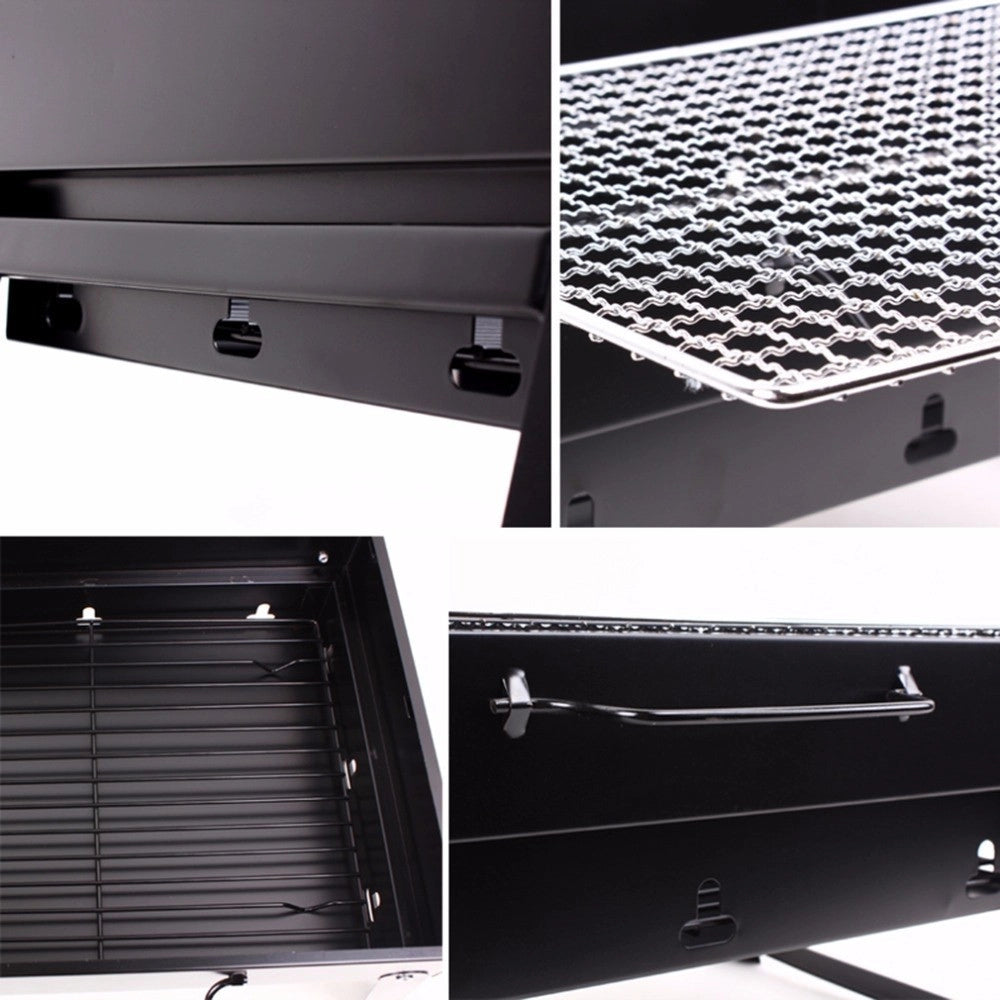 Trade Shop - Barbecue Portatile A Carbonella Per Grigliate Carne Pesce Verdure 20x35x27 Cm -