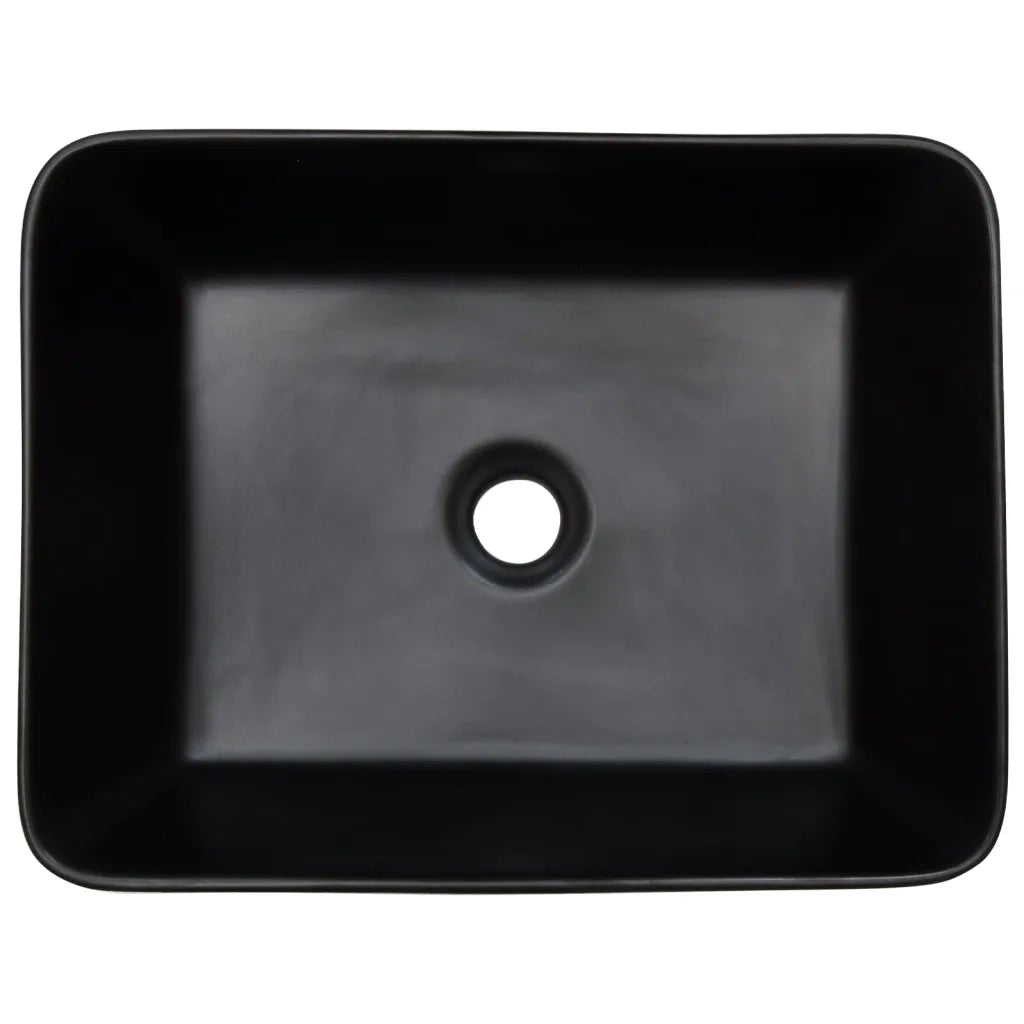 Lavabo Appoggio-Lavandino-Lavello Nero Marrone Rettangolare 46x35,5x13cm Ceramica