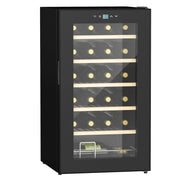 EasyComfort Cantinetta Vino Frigo per 24 Bottiglie, Capacità 65L, Controllo Temperatura e Ripiani Estraibili, Nero