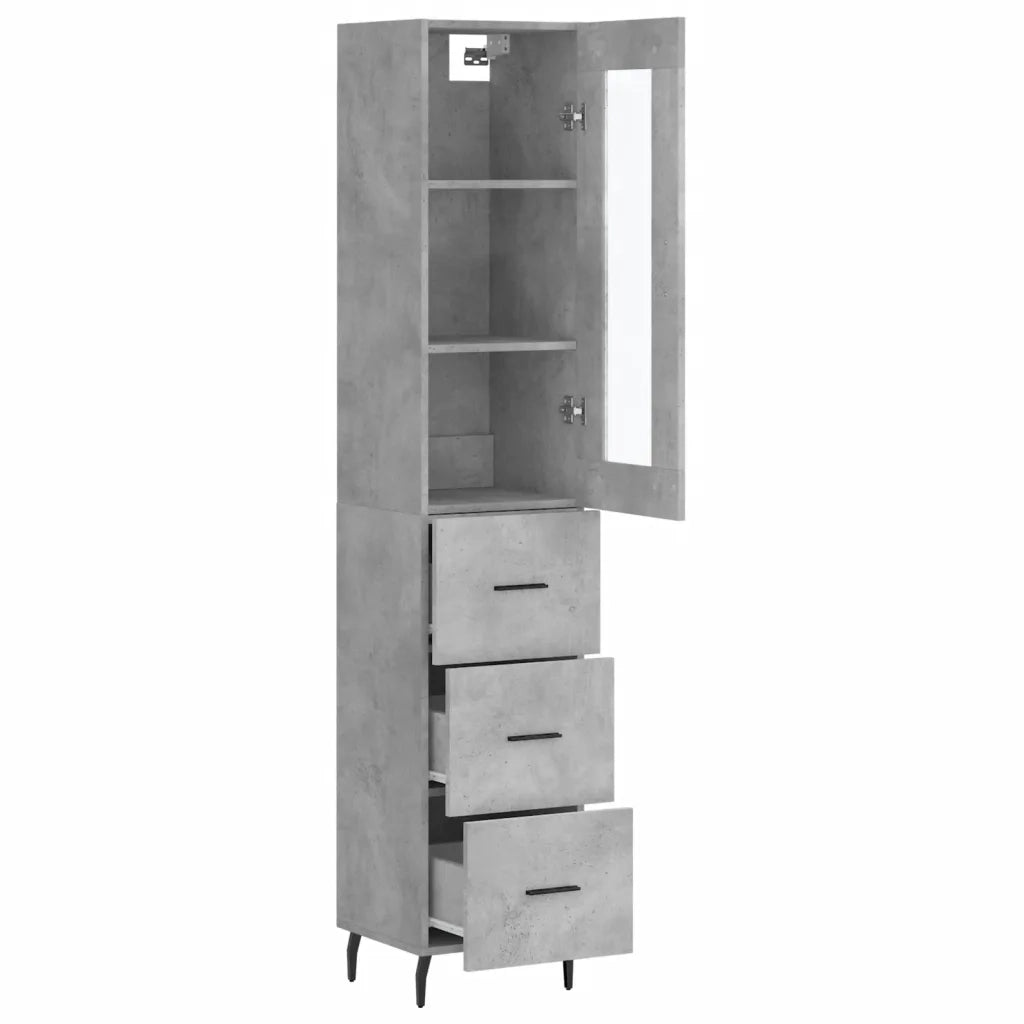 Credenza Grigio Cemento 34,5x34x180 cm in Legno Multistrato 3199253