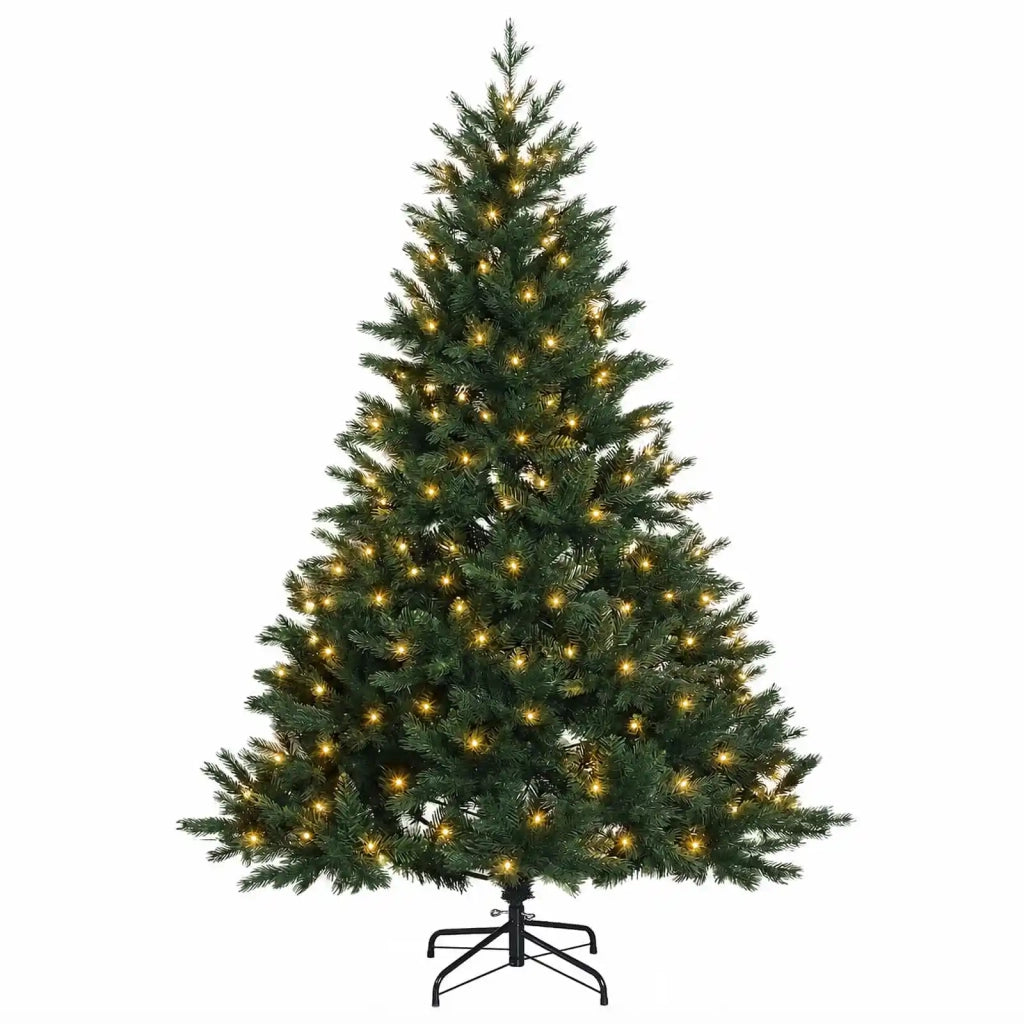 Albero di Natale Artificiale con Rami Pieghevoli 150 cm 150 LED 3465464