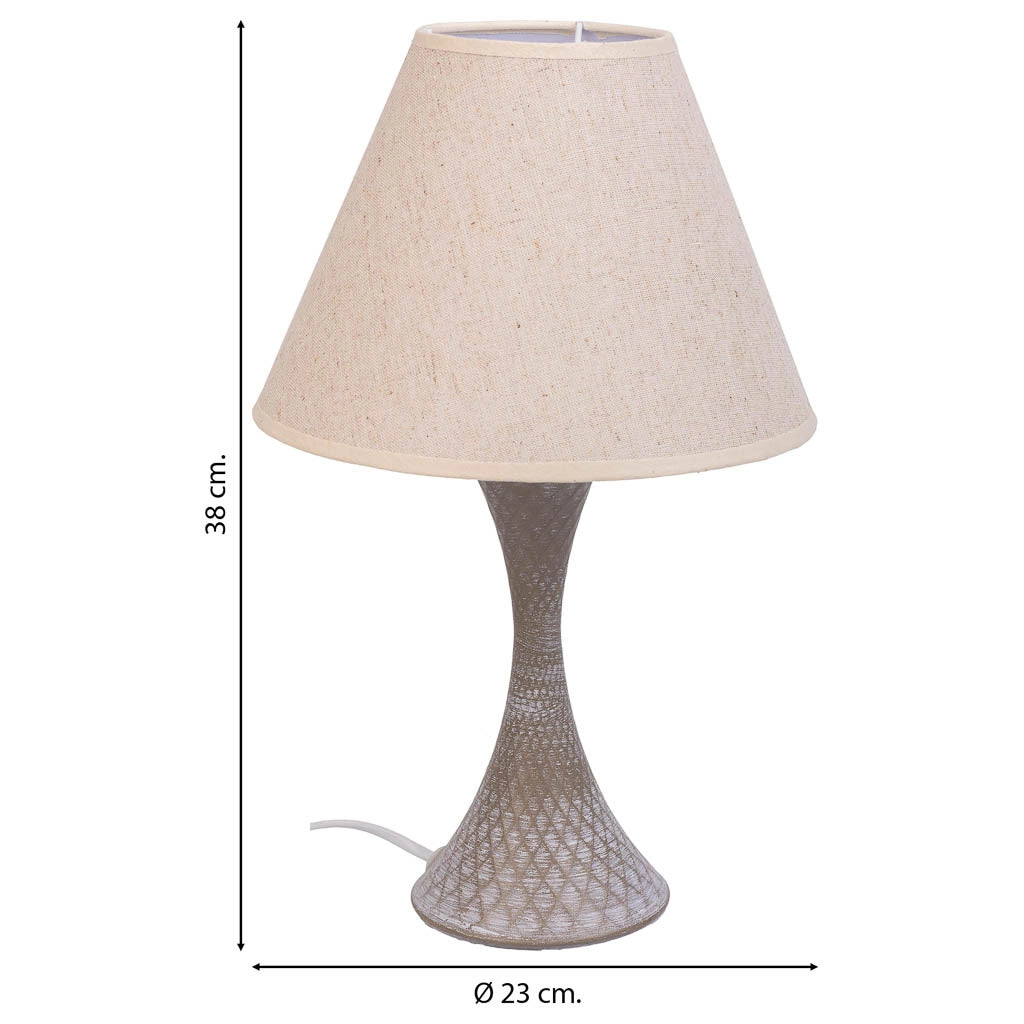 Lampada da tavolo in metallo grigio 23x23x38h