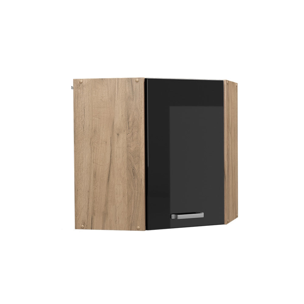 Vicco Mobile angolare da cucina Nero lucido 57 cm