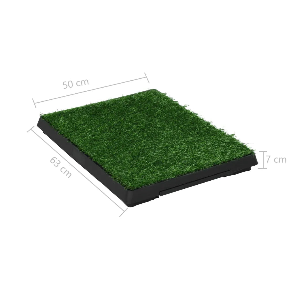 Toilette Animali con Vassoio e Prato Finto Verde 63x50x7cm WC CFW1659877